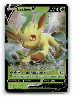 Leafeon V 013/159 Holo V Rare Crown Zenith Pokemon Holo NM - Image 1