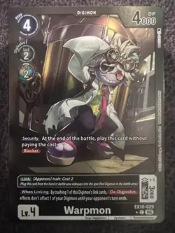 Digimon Card Game Warpmon EX10-029 Common Limited Foil Sinister Order NM - Image 1
