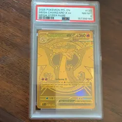 2025 Pokemon Mega Charizard X ex #130/094 Gold Hyper Rare PSA 8 - Image 1