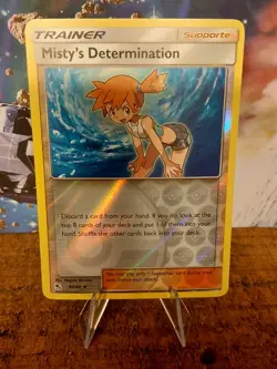 Misty's Determination 62/68 Hidden Fates Pokemon TCG Reverse Holo NM - Image 1