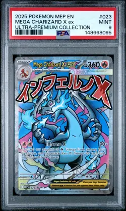 PSA 9 Mega Charizard Ex #023 Black Star Promo Pokemon 2025 Charizard UPC - Image 1