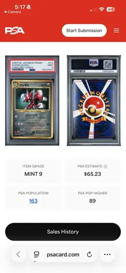 2000 Pokemon Scizor Japanese Corocoro Comic Promo Glossy PSA 9 - Image 3