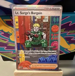 Pokemon TCG Lt. Surge's Bargain 185/132 Evolutions Holo Full Art Secret Rare - Image 1