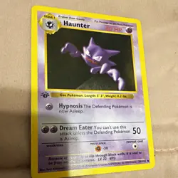 Pokemon TCG Haunter 29/102 Base Set Shadowless 1st Ed Regular Unc HP60 EN 1999 - Image 1