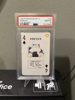 1998 Pokemon Blue Deck Snorlax Playing Card 4 of Spades PSA 10 - Image 2