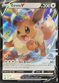 Eevee V 108/159 Crown Zenith Holo - Pokemon Card - Image 1