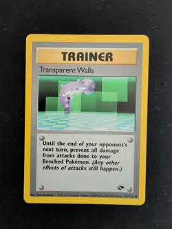 Transparent Walls 125/132 Common Gym Challenge Pokemon Lightly Played - Image 1