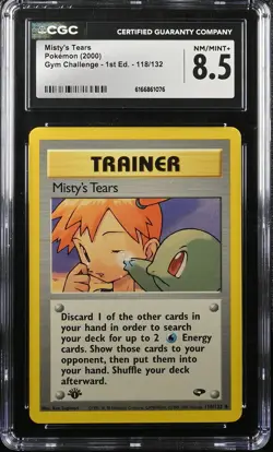 MISTY'S TEARS 118/132 GYM CHALLENGE - 1ST ED. POKEMON CGC 8.5 NM/MINT+ - Image 1