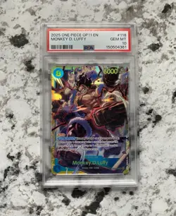 2025 One Piece A Fist of Divine Speed Monkey.D.Luffy OP11-118 SEC PSA 10 English - Image 1