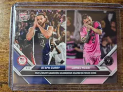 2024 Topps Now MLS Lionel Messi Stephen Curry Night Night #128 Miami USA - Image 1