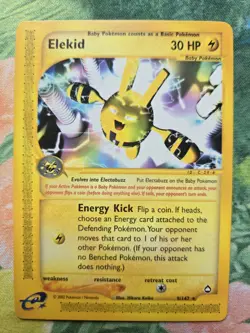 Elekid - AQ: Aquapolis (9/147) WotC e-Reader Rare Pokemon Card MP - Image 1
