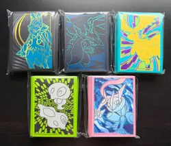 5 Unopened Packs of Assorted Mega Evolution Era ETB Card Sleeves (65 Per Pack) - Image 1