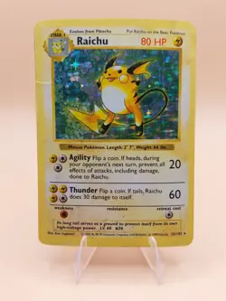Raichu 014/102 Base Set (Shadowless) Holo Pokemon Card - Image 1