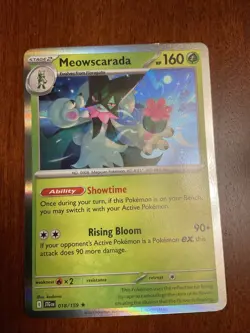 Meowscarada 018/159 Journey Together Holo Rare Pokemon TCG Card - Image 1