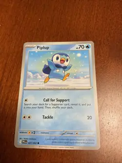 Piplup 027/094 Phantasmal Flames Regular Pokemon TCG Card - Image 1