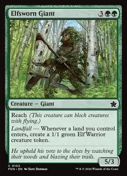 Elfsworn Giant x4 4x Foundations NM MTG - Image 1