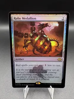1x MTG Ruby Medallion (Foil) - Modern Horizons 3 (MH3) #295 - Magic - Image 1