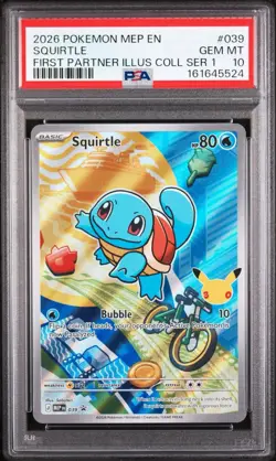 2026 POKEMON FIRST PARTNER ILLUSTRATION COLLECTION SERIES 1 SQUIRTLE PSA 10 - Image 1