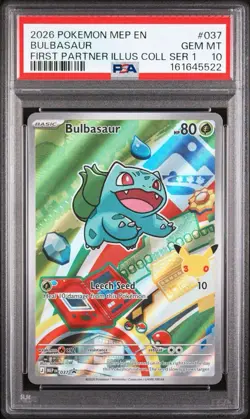 2026 POKEMON MEP EN-ME BLACK STAR PROMO #037 BULBASAUR PSA 10 - Image 1
