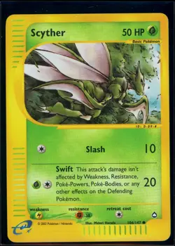 Pokemon AQUAPOLIS - #106/147 Scyther - Reverse Holo - ENG - Lightly Played - Image 1