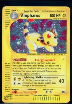 Pokemon EXPEDITION - #2/165 Ampharos - Holo - ENG - Lightly Played+ - Image 1