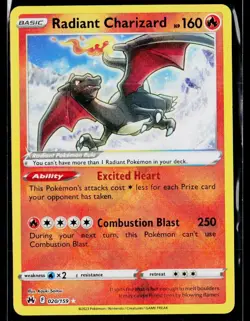 Radiant Charizard 020/159 Radiant Rare Crown Zenith Pokemon Holo Near Mint - Image 1