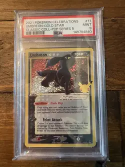 2021 Pokemon SWSH Celebrations Classic Collection Umbreon Gold Star 17/17 PSA 9 - Image 1