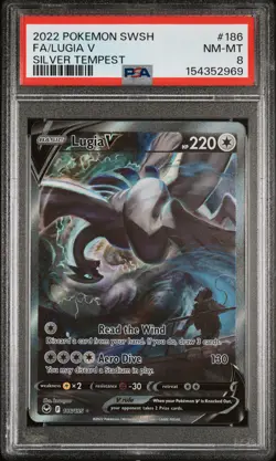 2022 Pokemon Sword & Shield Silver Tempest 186 Lugia V PSA 8 154352969 - Image 1