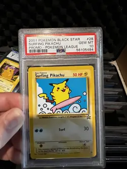 Pokemon TCG Surfing Pikachu Black Star 2001 Pokemon League - Image 1