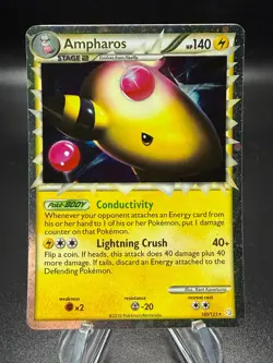 Pokemon HeartGold SoulSilver AMPHAROS PRIME Ultra Rare #105/123 2 - Image 1