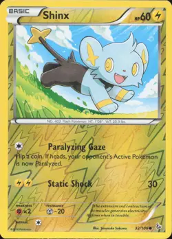 Shinx 32/106 Common Flashfire Pokemon Reverse Holo Lightly Played - Image 1