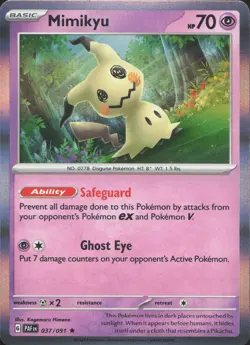 Mimikyu 037/091 Rare Paldean Fates Pokemon Holo Near Mint - Image 1