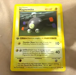 Pokemon TCG Magnemite 53/102 Base Set Common Regular Unlimited HP40 EN 1999 - Image 1