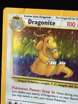 1999 Pokemon Fossil Dragonite Holo 4/62 HP damaged Vintage - Image 5
