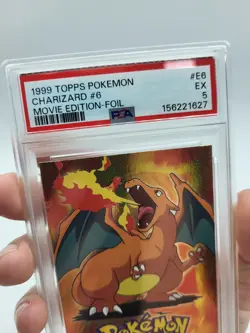 1999 Topps Pokemon The First Movie Charizard #E6 Textured Foil PSA 5 - Image 5