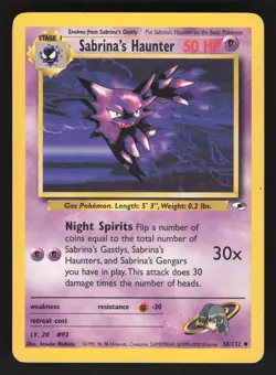 Sabrina's Haunter 58/132 Pokemon TCG Gym Heroes MP - Image 1