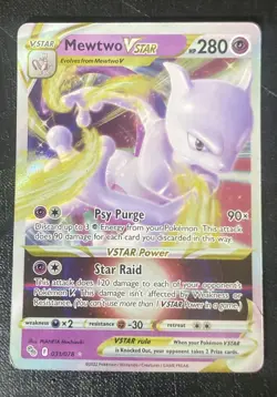 Pokemon Go Mewtwo Vstar 031/078 Holo Rare - Image 1