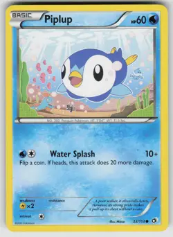 Piplup 33/113 Common Legendary Treasures Pokemon Heavily Played - Image 1