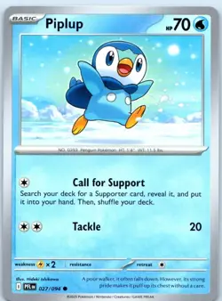 Piplup 027/094 Common Phantasmal Flames Pokemon Near Mint - Image 1