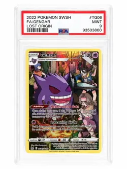 2022 POKEMON SWORD & SHIELD LOST ORIGIN #TG06 FULL ART/GENGAR PSA 9 - Image 1