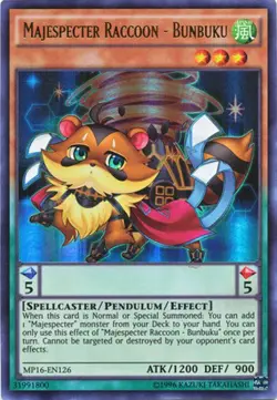 Yugioh! Majespecter Raccoon - Bunbuku - MP16-EN126 - Ultra Rare - Unlimited Edit - Image 1