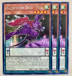 Yugioh! 3x Majespecter Crow - Yata MZMI-EN073 Rare 1st Ed NM - Image 1
