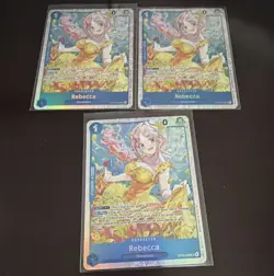 Bandai One Piece Card Game Rebecca OP05-053 Blue Foil Alt Art Lot English 3 - Image 1