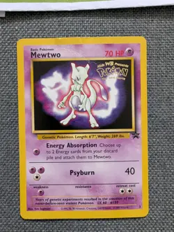Mewtwo 3 Black Star Pokemon Movie Promo 1999 WOTC Pokemon Card - MP - Image 2