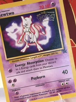 Mewtwo 3 Black Star Pokemon Movie Promo 1999 WOTC Pokemon Card - LP - Image 2