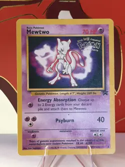 Mewtwo 3 Black Star Pokemon Movie Promo 1999 WOTC Pokemon Card - LP - Image 3
