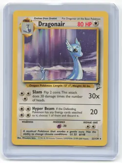 2000 Pokemon Dragonair Base Set 2 #22/130 Near Mint - Image 1