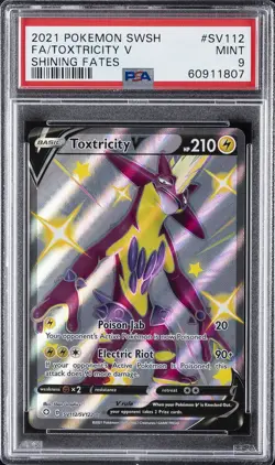 2021 POKEMON SWORD & SHIELD SHINING FATES #SV112 FULL ART/TOXTRICITY V PSA 9 - Image 1