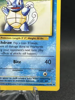 Pokemon TCG Base Set Wartortle Non Holo Uncommon 42/102 Vintage WOTC LP - Image 4