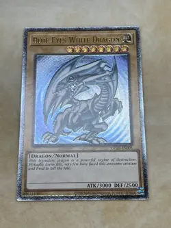Yugioh Blue-Eyes White Dragon OP28-EN001 OTS Ultimate Rare Light Play - Image 1